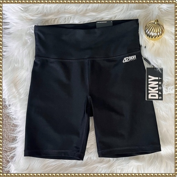 DKNY Sport High Waist Bike Shorts Black Small - Picture 2 of 10